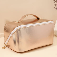 Large Capacity Portable Faux Leather Cosmetic Bag