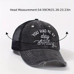 Distressed Trucker Hat Ponytail Baseball Cap Embroidery Washed Dad Hats