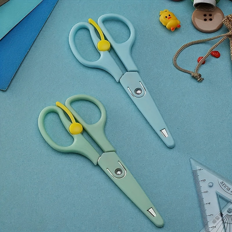 2pcs Stainless Steel Scissors With Cover - Ideal for School, Office, Home