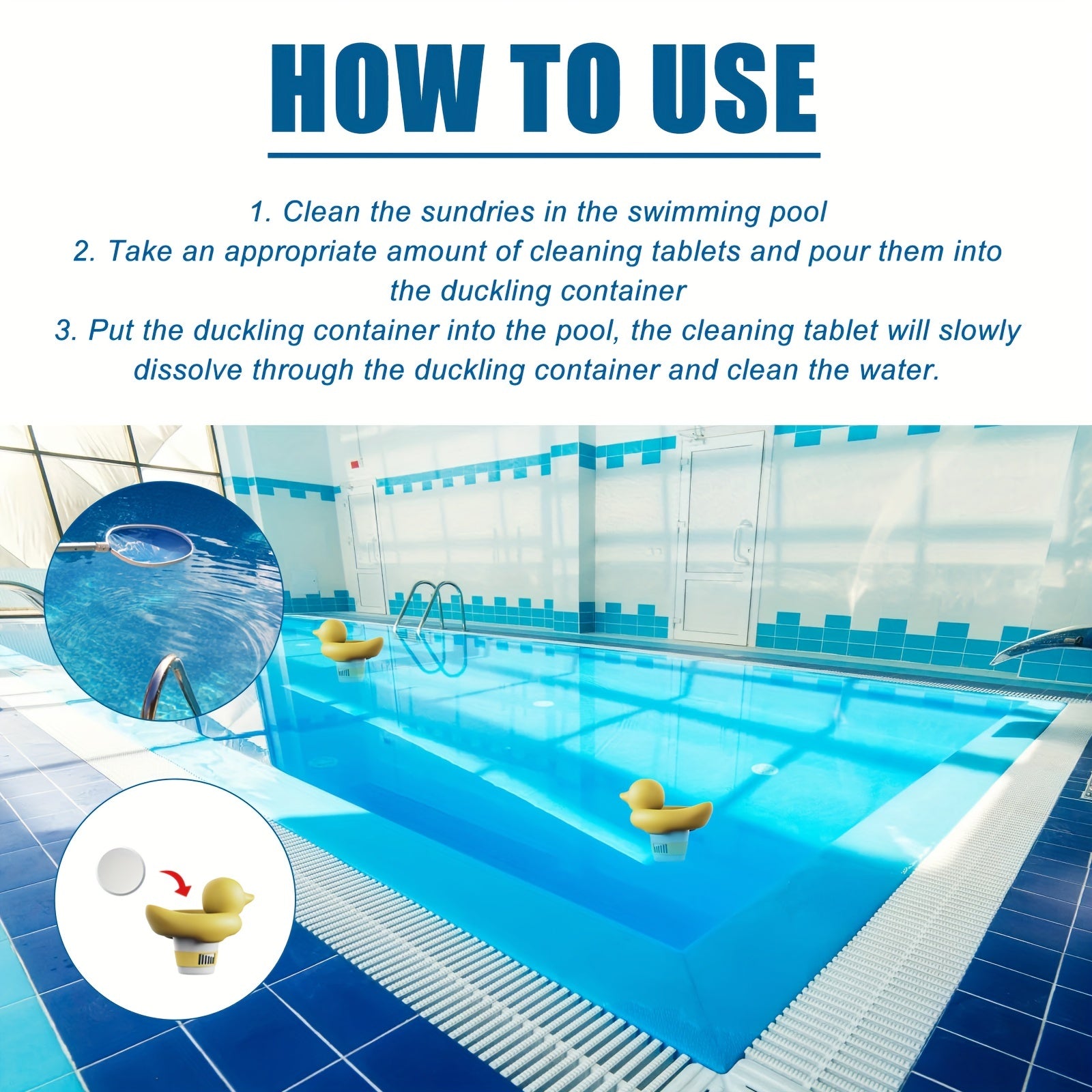 200g Pool Cleaning Tablets Set - Chlorine Disinfecting Effervescent Foam