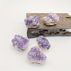 Golden Plated Amethyst Cluster Natural Mineral Specimen