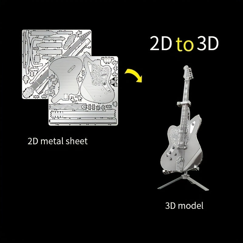 3D Metal Puzzle Acoustic Guitar Model Kit