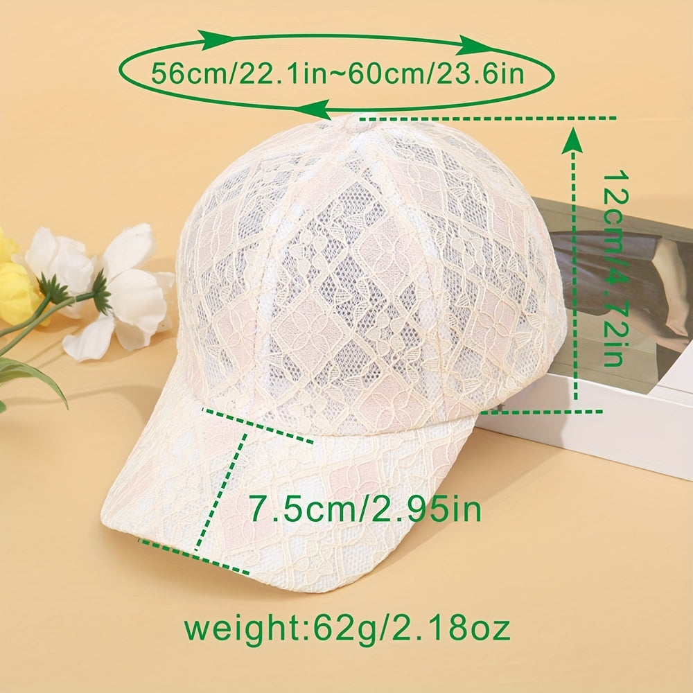 Hollow Out Trucker Hat Mesh Lace Baseball Cap Adjustable Sunscreen Dad Hats