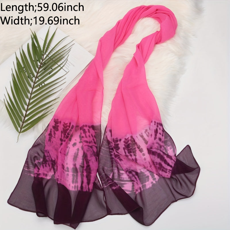 Chiffon Gradient Scarf Lightweight For Women Boho Beach Sun Protection