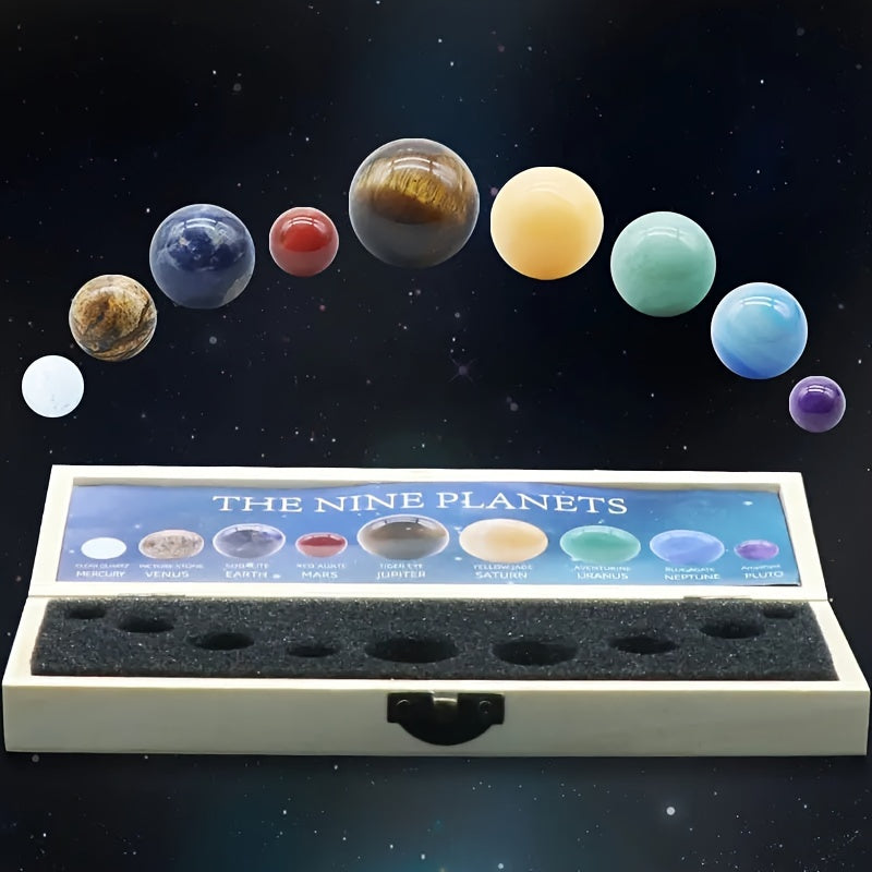 Natural Crystal Gemstones Nine Planets Solar System Ornaments