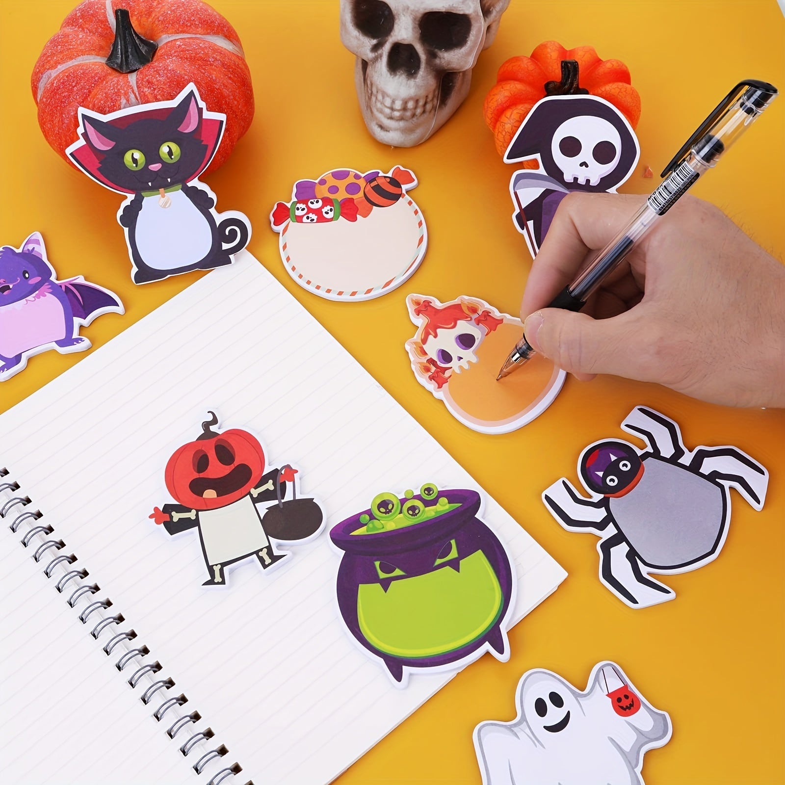 300 Sheets Halloween Cartoon Sticky Notes 10 Books Stickers Page Markers