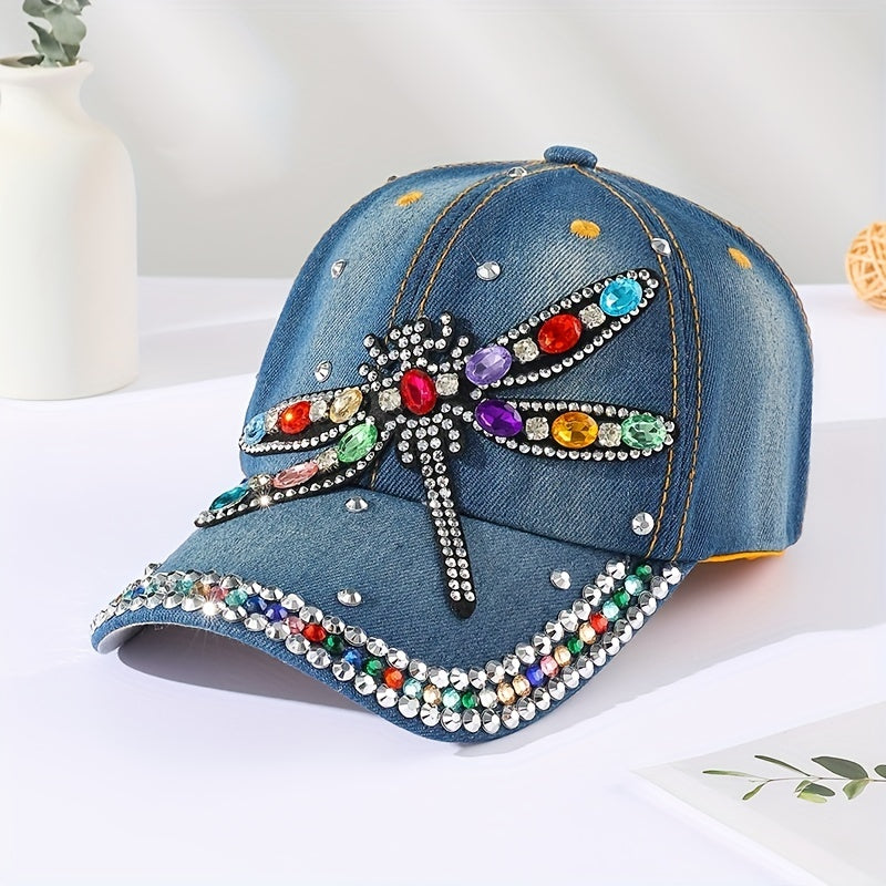 Dragonfly Patch Baseball Cap Distressed Dad Hat Sun Hats For Women