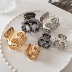 Metallic Hair Claw Clip Set Mini Hair Clip Women Girls