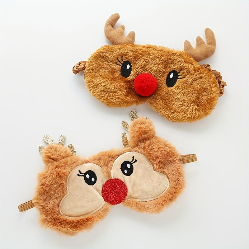 Christmas Plush Sleeping Eye Mask Blackout Blindfold