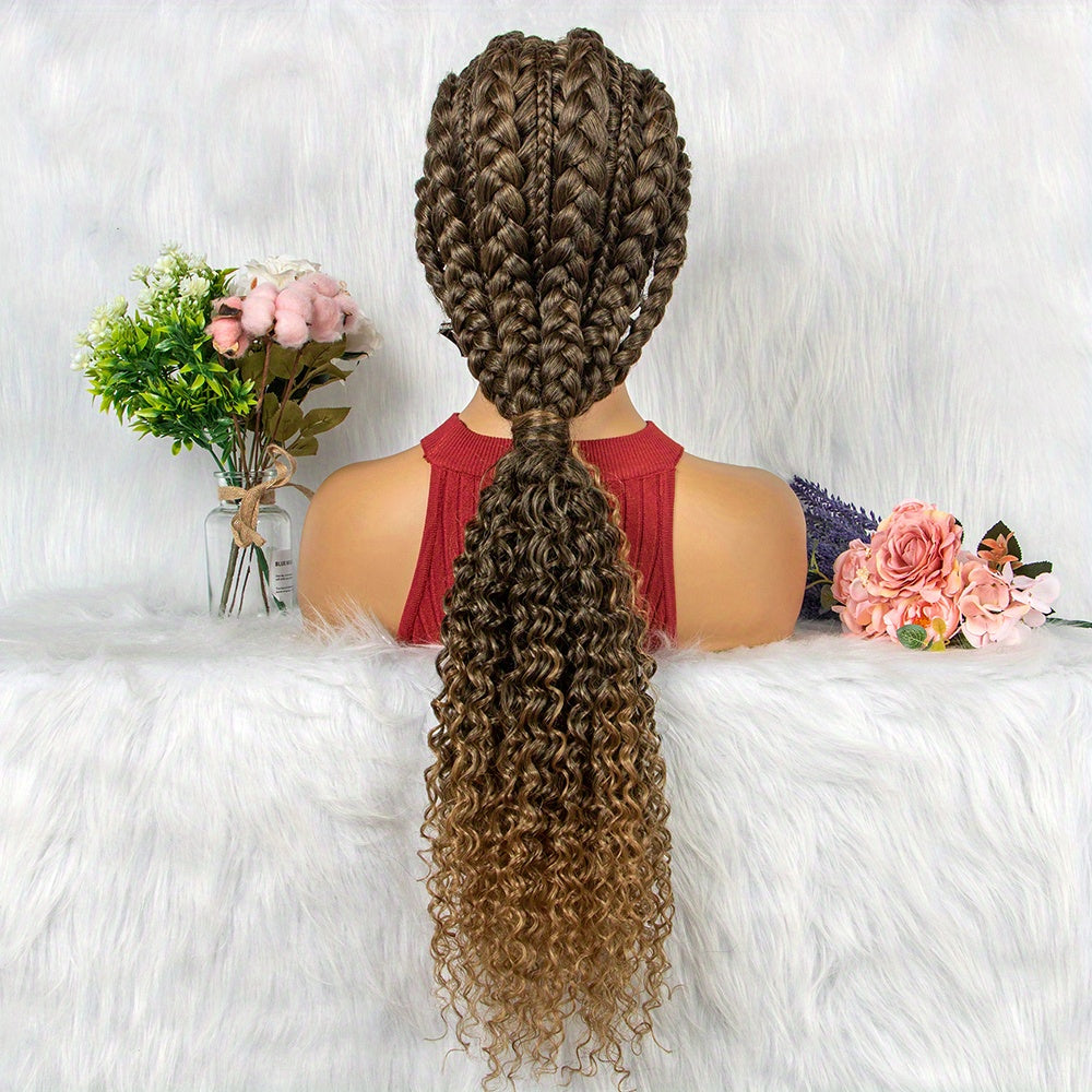 Low Ponytail Braid Wig Lace Front Synthetic Wig