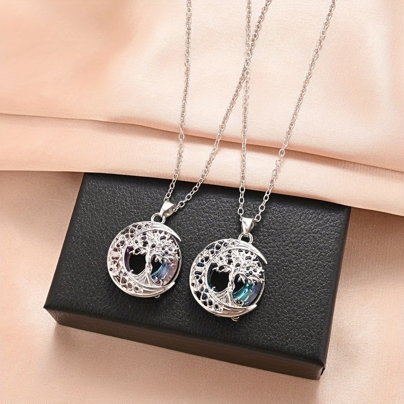 Tree Of Life Crystal Pendant Necklace Banquet Jewelry