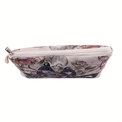 Vintage Butterfly Pattern Makeup Zipper Bag Lightweight Portable Cosmetic Bag