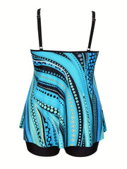  Floral Print Strap Top & Shorts Swimsuit Set