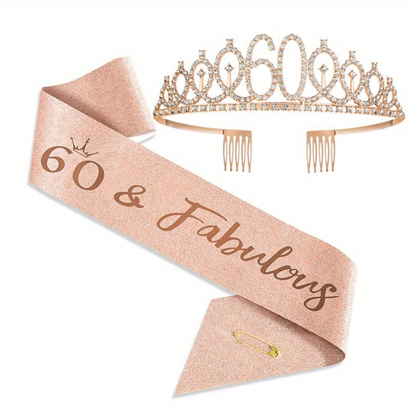 AB Rhinestone Happy Birthday Queen Tiara for Women