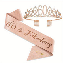 AB Rhinestone Happy Birthday Queen Tiara for Women