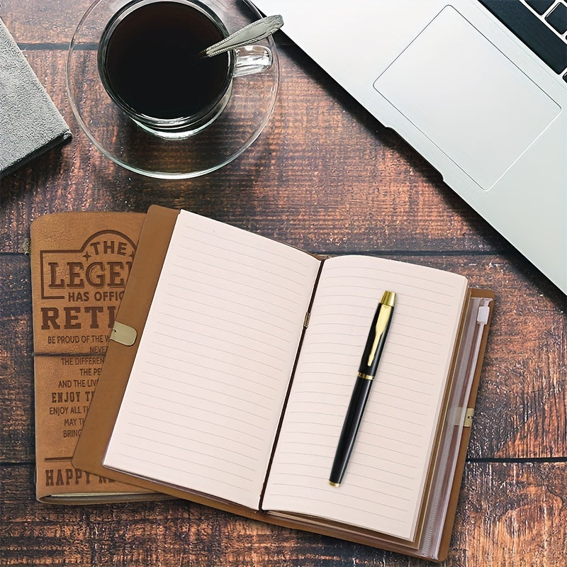 Refillable Leather Retirement Journal Gift