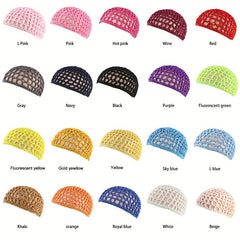 2pcs Crochet Hair Net Hollow Out Sleeping Hat Hair Protective Accessories