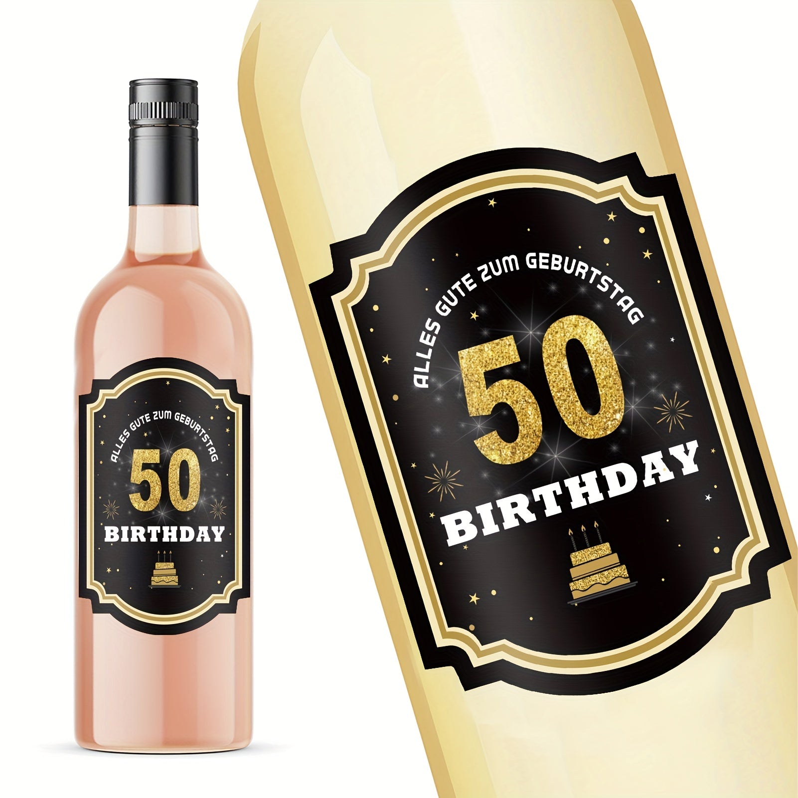50th Birthday Bottle Labels Champagne Sparkling Wine Stickers
