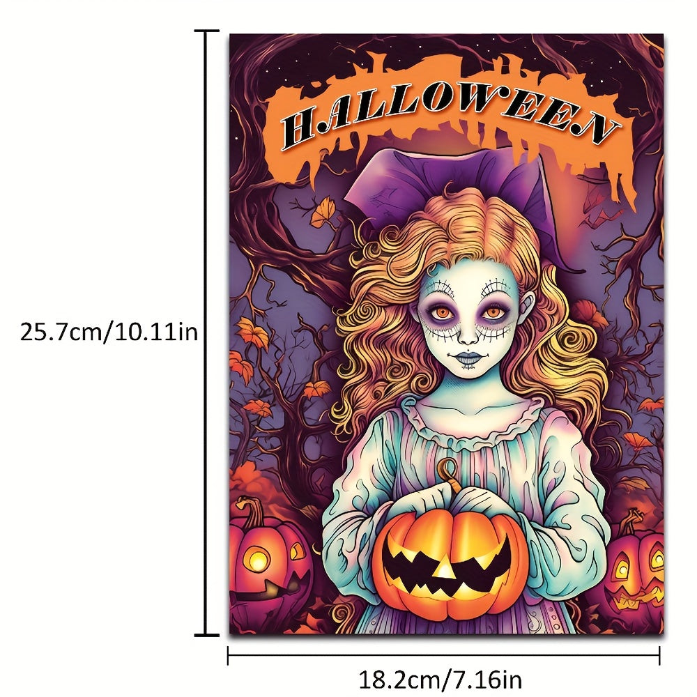 Adult Halloween Coloring Book Pumpkin Witch Haunted House 20 Pages