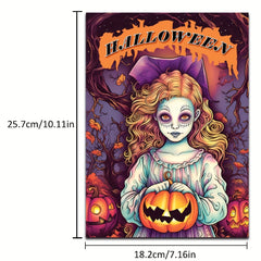 Adult Halloween Coloring Book Pumpkin Witch Haunted House 20 Pages