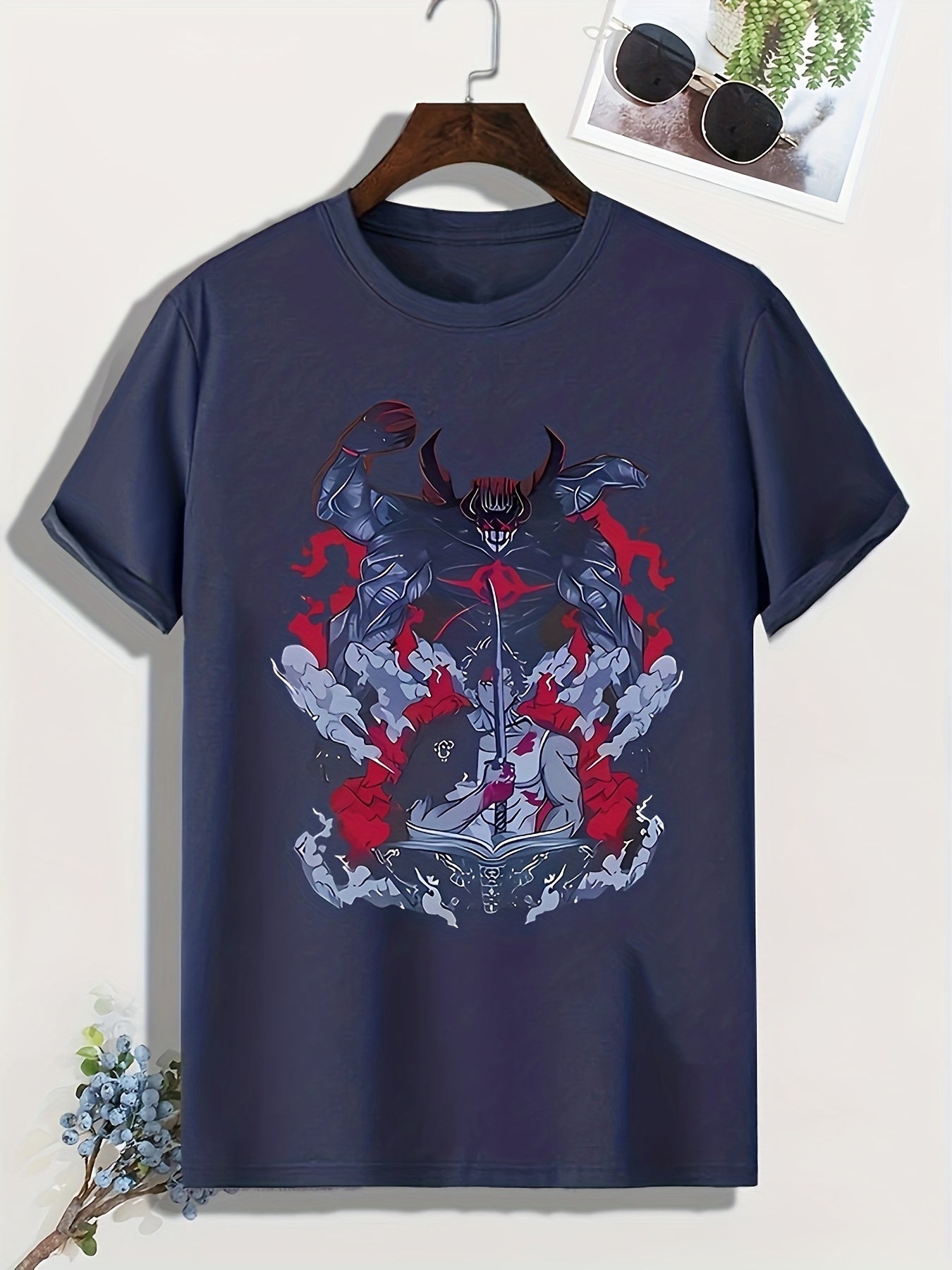 Men's Anime Pattern T shirt Active Stretch Breathable Tee