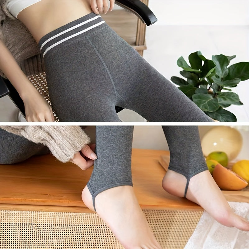 Plush Lined Trample Feet Tights High Waist Thermal Pantyhose