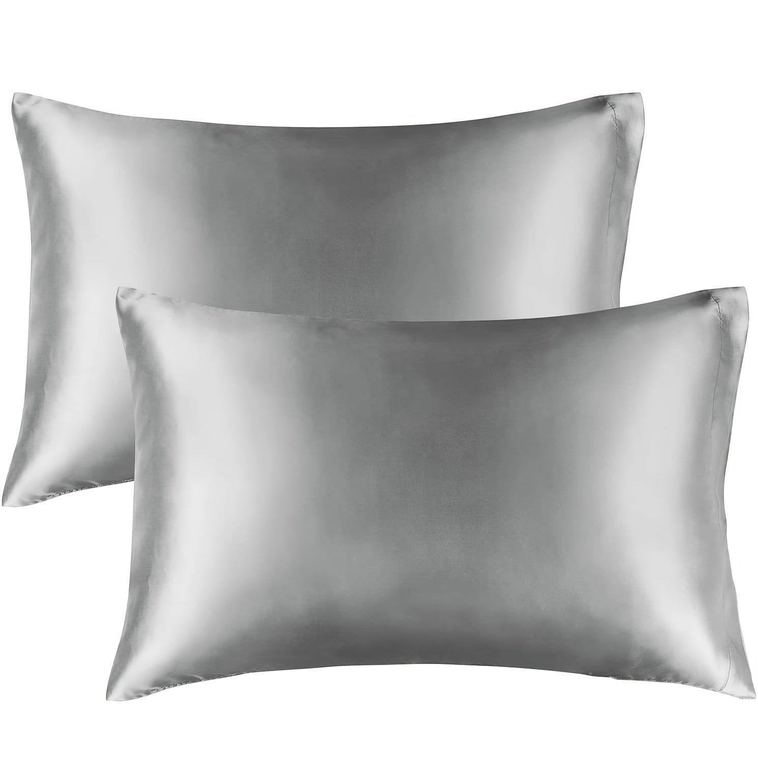 2pcs Ice Silk Face Pillowcase Solid Color Single Pillowcase RV Holiday Bedding