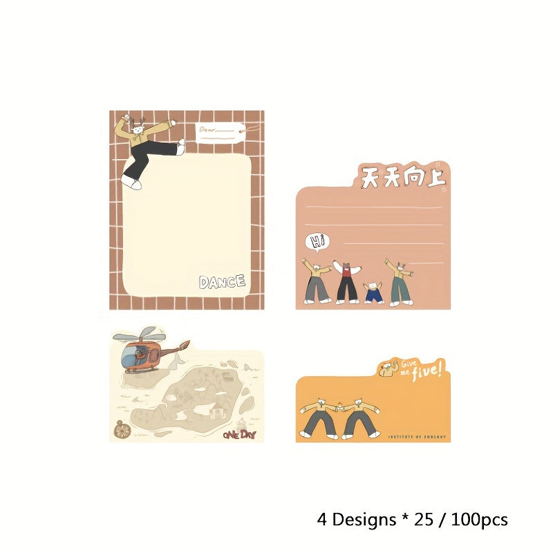 Cartoon Animal Sticky Notes 100 Sheets