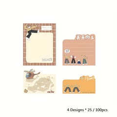 Cartoon Animal Sticky Notes 100 Sheets