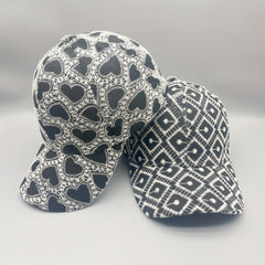 Geometric Embroidery Baseball Cap Heart Dot Pattern Dad Hats