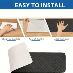 15pcs Self Adhesive Carpet Stair Treads for Wooden Steps - Felt Stair Carpet Tre