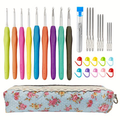 Embroidery Thread Crochet Hooks Set 2mm-10mm Ergonomic Soft Grip Handle