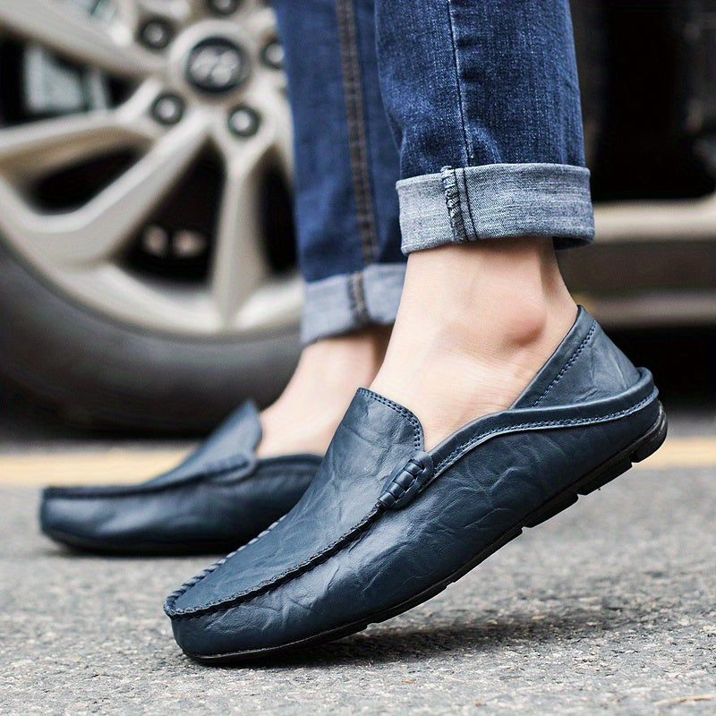 Men's Stitched Loafer Shoes Lightweight Slip-On Moccasins