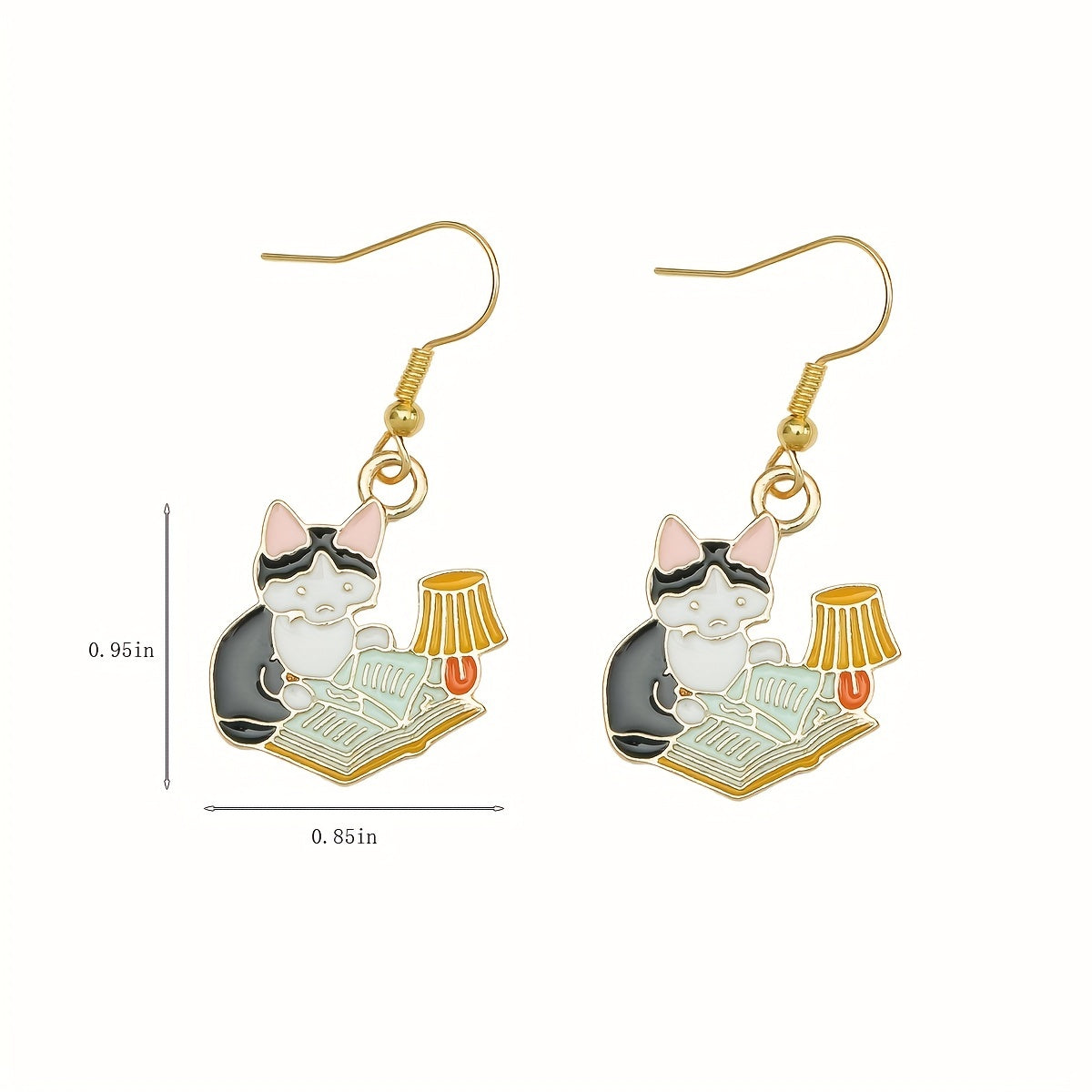 Kitten Night Reading Earrings Ear Jewelry Decoration