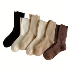 3 Pairs Soft Mid Tube Socks Women's Stockings