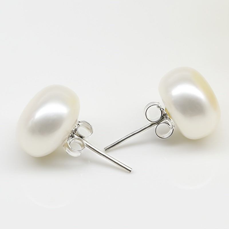 Freshwater Pearl Earrings 925 Silver Ear Studs Jewelry for Women