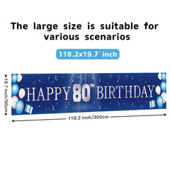 80th Birthday Banner & Yard Signs - Indoor/Outdoor Party Decorations