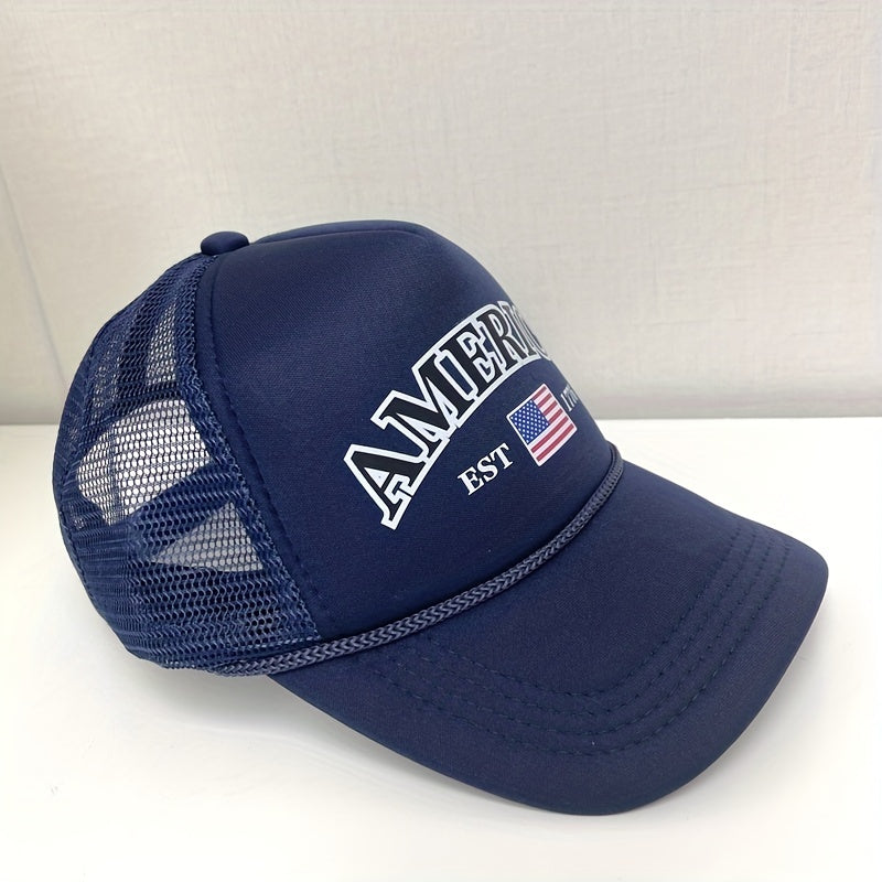 American Flag Trucker Hat Baseball Cap Adjustable USA Patriotic Headwear