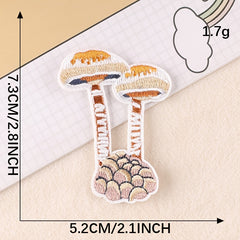 6pcs Mushroom Embroidery Patches Art Decor DIY Clothes Accessories