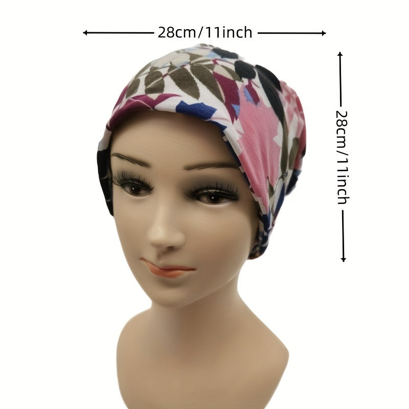 Leaf Print Beanie Casual Lightweight Skull Hat Neck Gaiter Unisex Chemo Cap