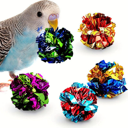 Colorful Parrot Crinkle Toys Rattle Paper Balls - Indoor Fitness Activity