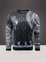 Men's Geometric Pattern Shirt Long Sleeve Top