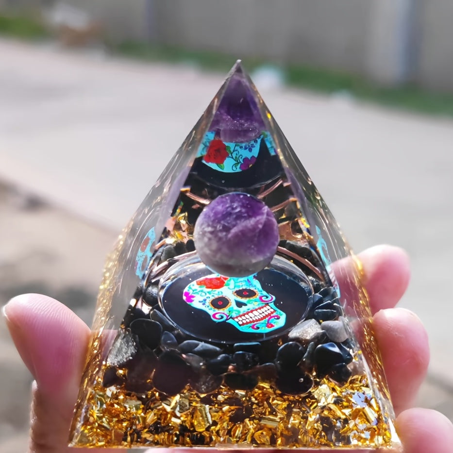 Orgone Pyramid With Amethyst Crystal Ball