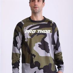 Men's Camo Long Sleeve Motorcycle T-shirt Quick Drying Breathable Top