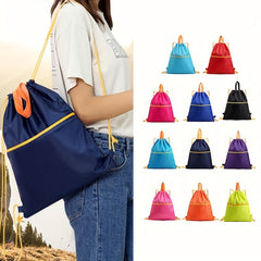 Portable Folding Drawstring Backpack Lightweight Sports Fitness Bag