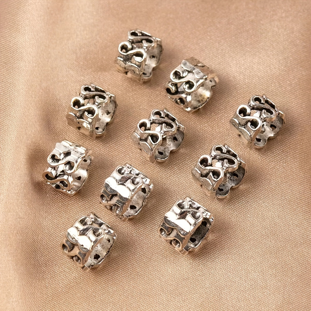 10pcs Vintage Style Hair Rings for Braiding Hair
