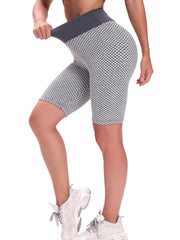 3 pcs Women's Honeycomb Biker Shorts Set for Fitness - Butt Lifting