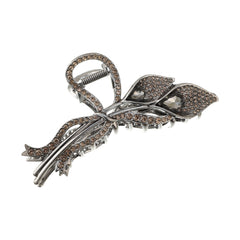 Rhinestone Flower Hair Claw Alloy Shark Claw Back Head Hair Clip