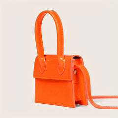 Glossy Solid Mini Shoulder Bag PU Leather Crossbody Bag