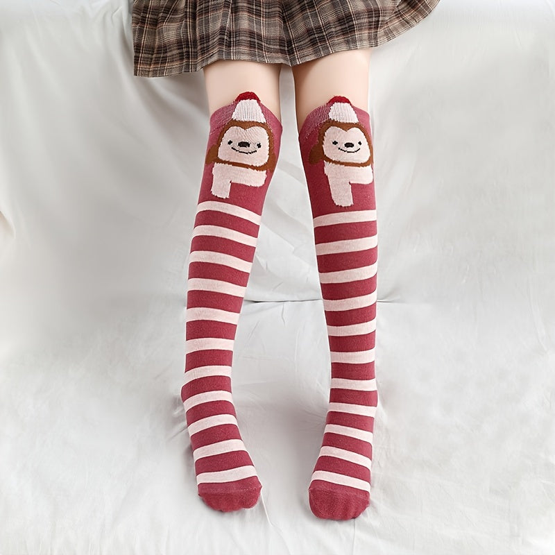 Kids Over the Knee High Socks - Animal Print